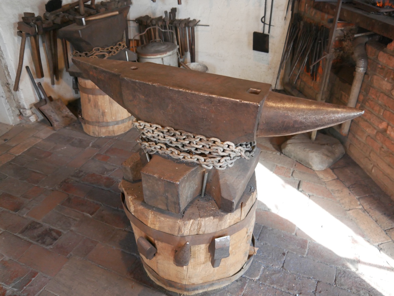 A traditional blacksmith's anvil